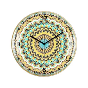 Modern Decorative Wall Clock | Silent Mandala & Geometric Art | Gold Frame