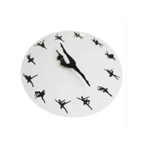 Elegant Ballet Dancer Silent Wall Clock - Modern Decorative Art Timepiece