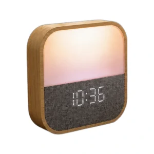 Portable Digital Alarm Clock with Dimmable RGB Night Light & Remote Control