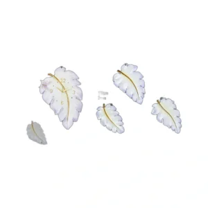 Modern Leaf & Butterfly Wall Clock - Silent Decorative Timepiece for Home Decor