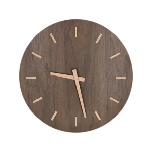 Minimalist Wood Wall Clock | Modern Silent Nordic Design | Oak & Walnut