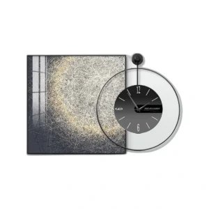 Modern Abstract Wall Art Clock | Silent Decorative Framed Home Decor Timepiece