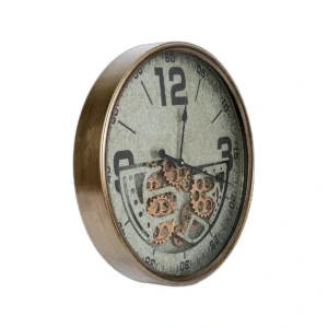Large Industrial Gear Wall Clock - 59cm Brushed Metal Steampunk Decor