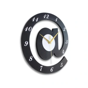 Modern '@' Symbol Wall Clock - Unique Decorative Silent Clock for Home Office