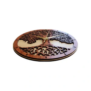 Tree of Life Wooden Wall Clock | Silent Rustic & Elegant Home Decor