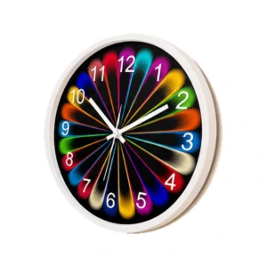 Vibrant Rainbow Burst Wall Clock - Silent Non-Ticking Modern Home Decor