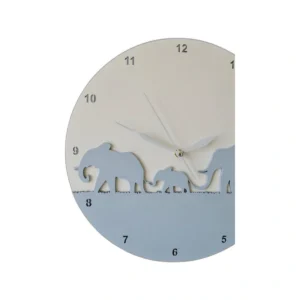 Modern Elephant Family Wall Clock - Minimalist Nursery & Living Room Decor