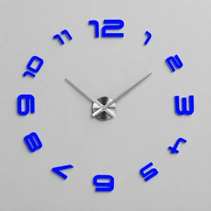 Large DIY Graphic Frameless Wall Clock - Modern Mirror Effect Home Decor